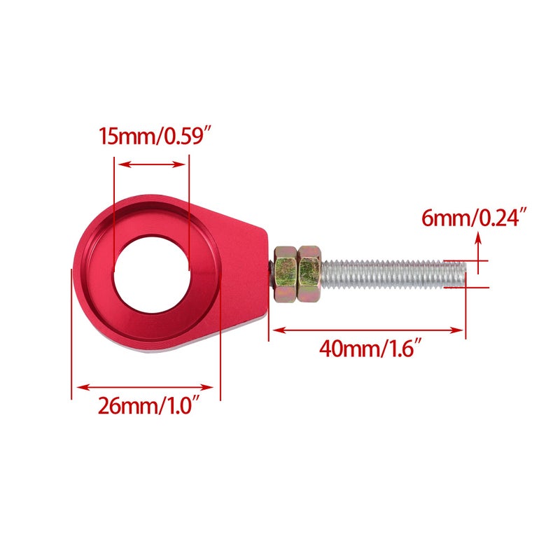 WOOSTAR 15mm Motorcycle Chain Adjuster Tensioner Replacement for 110cc 125cc Lifan YX SSR Coolster SDG Thumpstar Chinese Dirt Pit Bike - Image 2